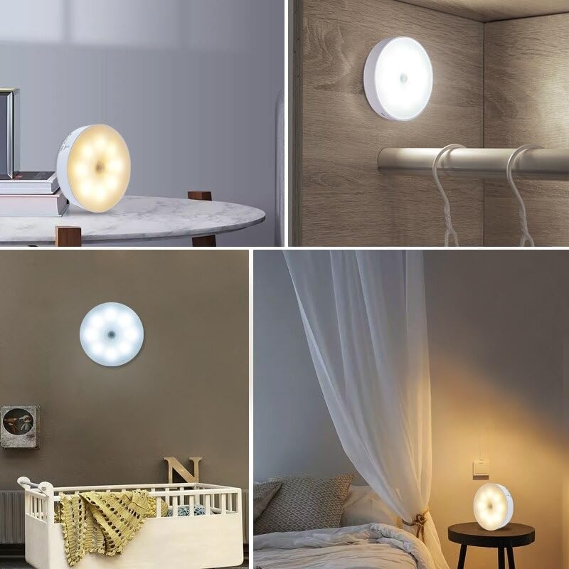 2'li Set Kabin Led Hareket Sensörlü Hero LED Kabin Işığı - 4000K Doğal Beyaz, USB Şarjlı, Mıknatıslı Yapışkanlı Montaj – Dolap İçi, Mutfak, Merdiven ve İçin Kablosuz Gece Lambası