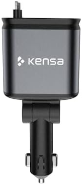 Alternative view of 4’ü 1 Arada 100W Araç Şarj Cihazı Adaptörü Type-C + Lightning USB-C & USB-A LED Atmosfer Işığı Makaralı Kablo CR-75