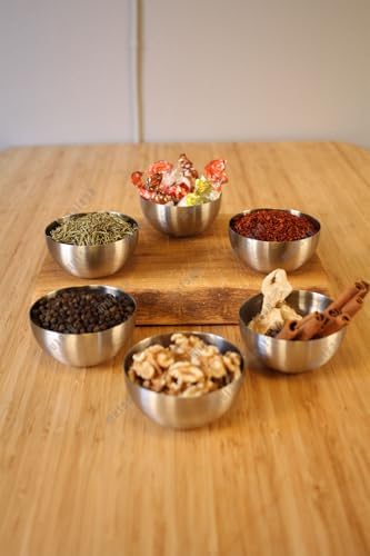 Alternative view of 4'lü 18/10 Paslanmaz Çelik Çerezlik Seti | Çok Amaçlı Atıştırmalık Sunum Kasesi No.2 | Tatlı Meze Kahvaltılık Sunum Kabı | Ø 8,5 cm