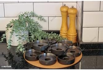 5'li Siyah Paslanmaz Çelik Kapaklı Küllük Seti | 10 cm 430 Kalite | Restoran, Kafe ve Otel