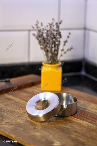 Alternative view of 10'lu Paslanmaz Çelik Kapaklı Küllük Seti | 8 Cm 304 Kalite Kültablası | Restoran, Kafe Ve Otel