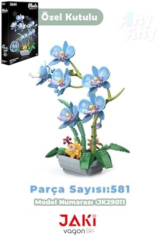 Alternative view of JAKİ Plante Serisi Saksıda Mavi Orkide 581 Parça Oyucak Yapım Seti -FFJK29011