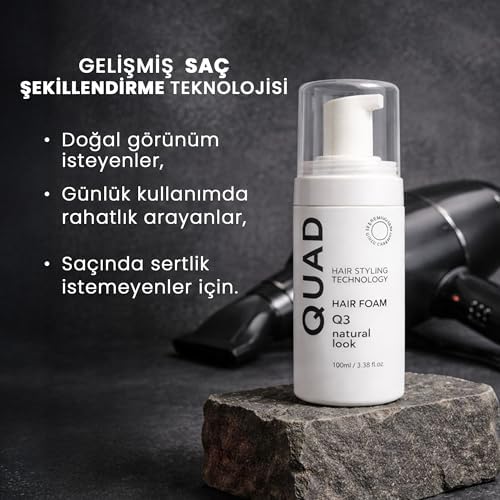 Alternative view of QUAD Hair Styling Technology Q3 Saç Köpüğü, Doğal Görünüm, Bukle Belirginleştirici Foam Styler, 100ml