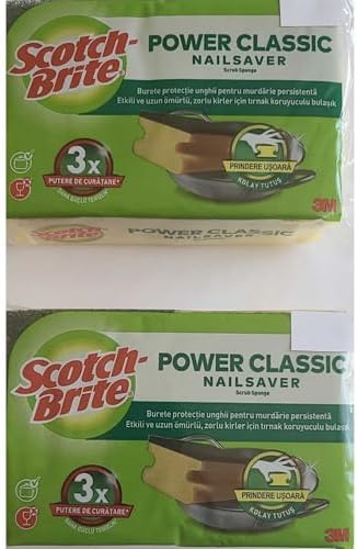 Brite Power Bulaşık Süngeri Yeşil Klasik Tırnak Koruyucu 8'Li