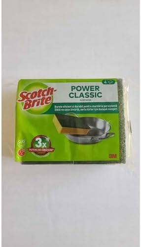 Brite Bulaşık Süngeri Power Yeşil Klasik 4 ' Lü -3 Kat Daha Güçlü Temizlik/Oluklu Değildir.