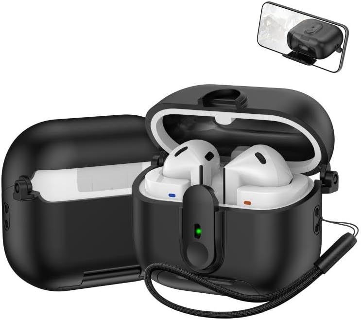 Galaxy Buds 3-Pro-3 FE için -Stant Kulaklık Kılıfı Tek Parça Dizayn Çizilme ve Darbe Önleyici Buds 3 Pro Koruyucu Rahat Tutuşlu Güvenli Kilit Tasarımlı Buds 3 Pro Kılıfı (Siyah)