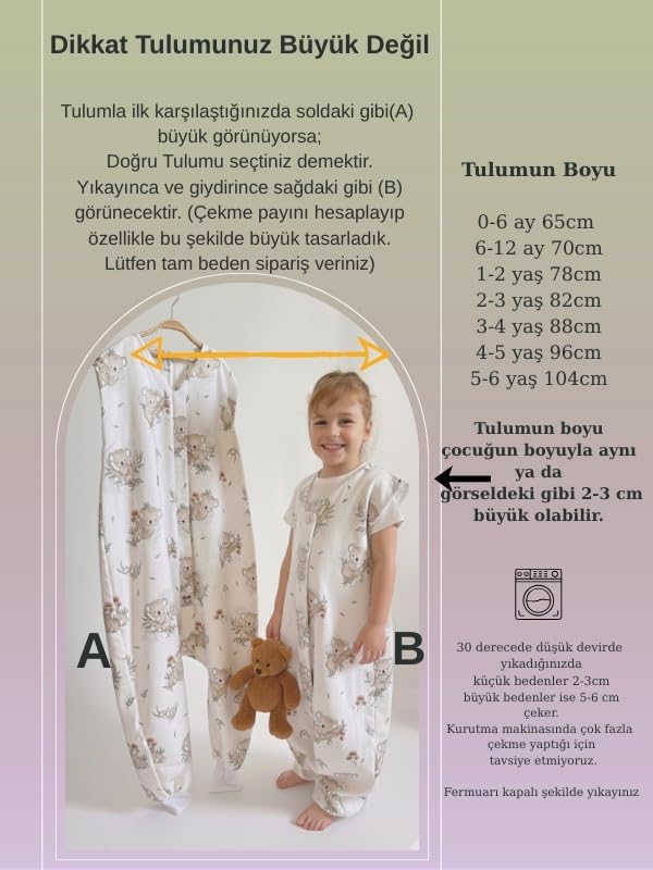 Alternative view of Yazlık Müslin Uyku Tulumu, Bebek ve Çocuk Pamuklu Uyku Tulumu 0.5 tog