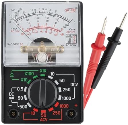 Alternative view of Analog İbreli Multimetre, Profesyonel AC/DC Akım Test Cihazı, Voltaj Ölçüm Aleti, Test Probları Dahil