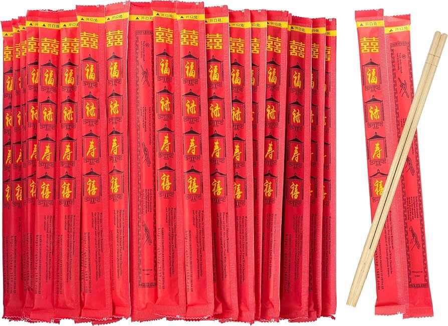 100 Çift Chopstick (Yemek Çubuğu) 24 cm | Uzakdoğu Mutfağı için | Sushi & Noodle Uyumlu | Dayanıklı ve Hafif