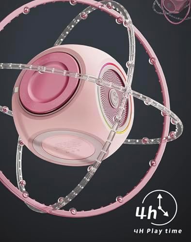 Genel Küp Tasarım Bluetooth Hoparlör, Pembe, RGB LED Işıklı, Taşınabilir, Çarkı Fonksiyonu, Stress Çarkı Görevi Görür
