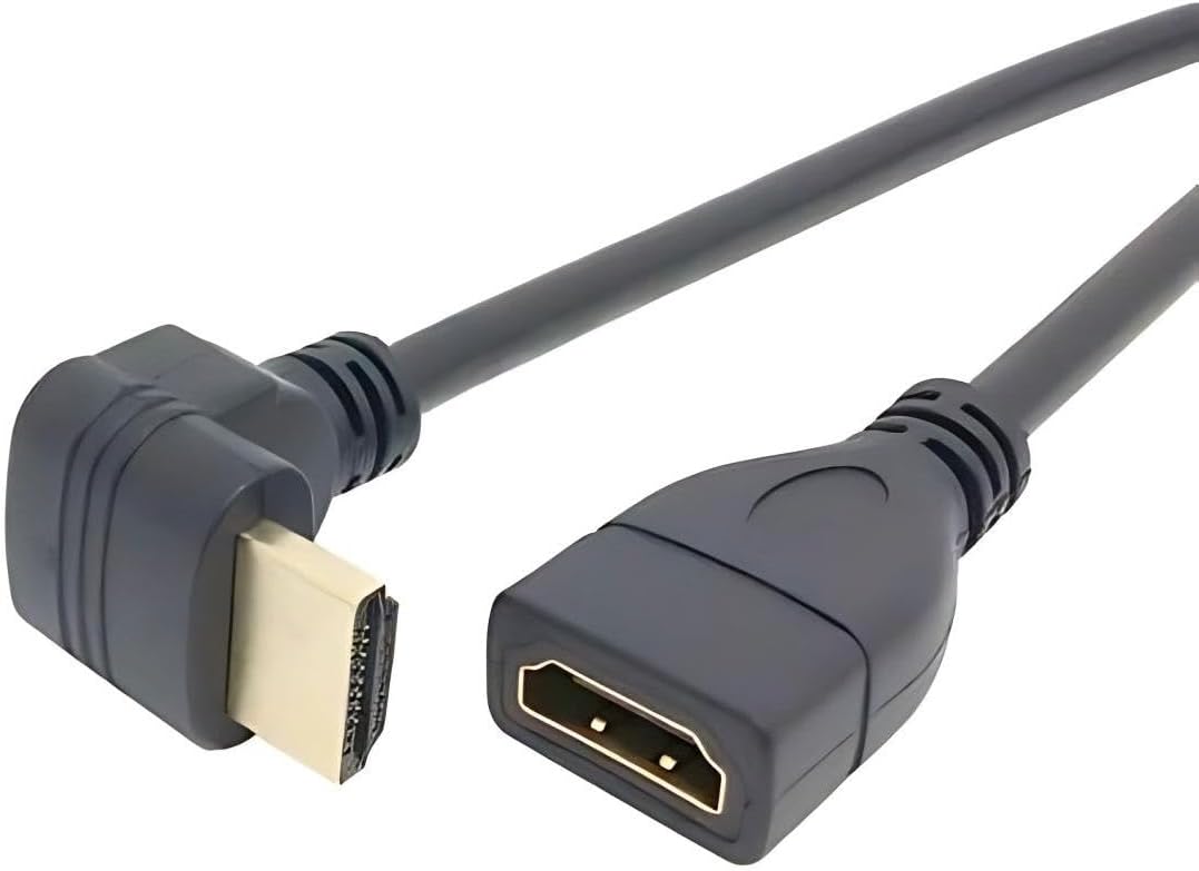 5060 Hdmi Dişi Erkek Uzatma 90 Derece Dirsek Kablosu 15cm