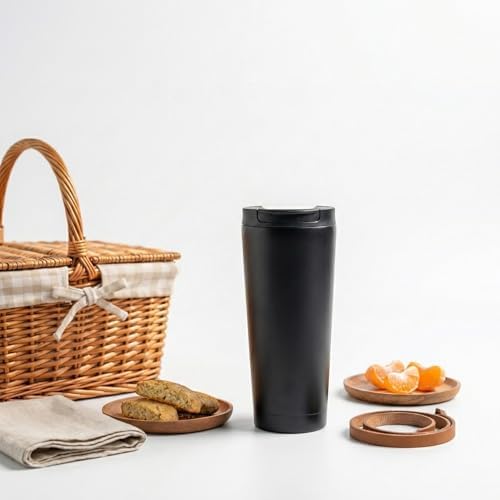 Alternative view of 400 ml Siyah Termos Kupa - Çift Katmanlı Paslanmaz Çelik Seyahat Bardağı (Travel Mug) - 4-6 Saat /Soğuk Tutan Kilitli Kapaklı Kahve Termosu (BPA)