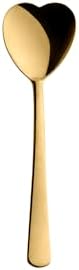 Kalp Şekilli Dondurma ve Tatlı Kaşığı, Çelik, 6 Adet, Çok Renkli, 18 cm, Altın Renk Kaplama