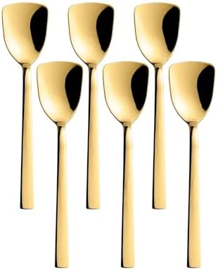 Alternative view of Renk Paslanmaz Çelik Dondurma Kaşığı Seti, Çok Renkli, Titanyum Kaplama, 16 cm, 6 Adet