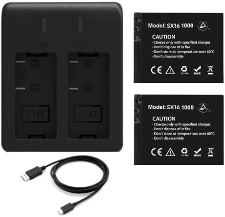 Akaso V50X Aksiyon Kamera Bataryası 2 Batarya + 2'li Şarj Adaptörü
