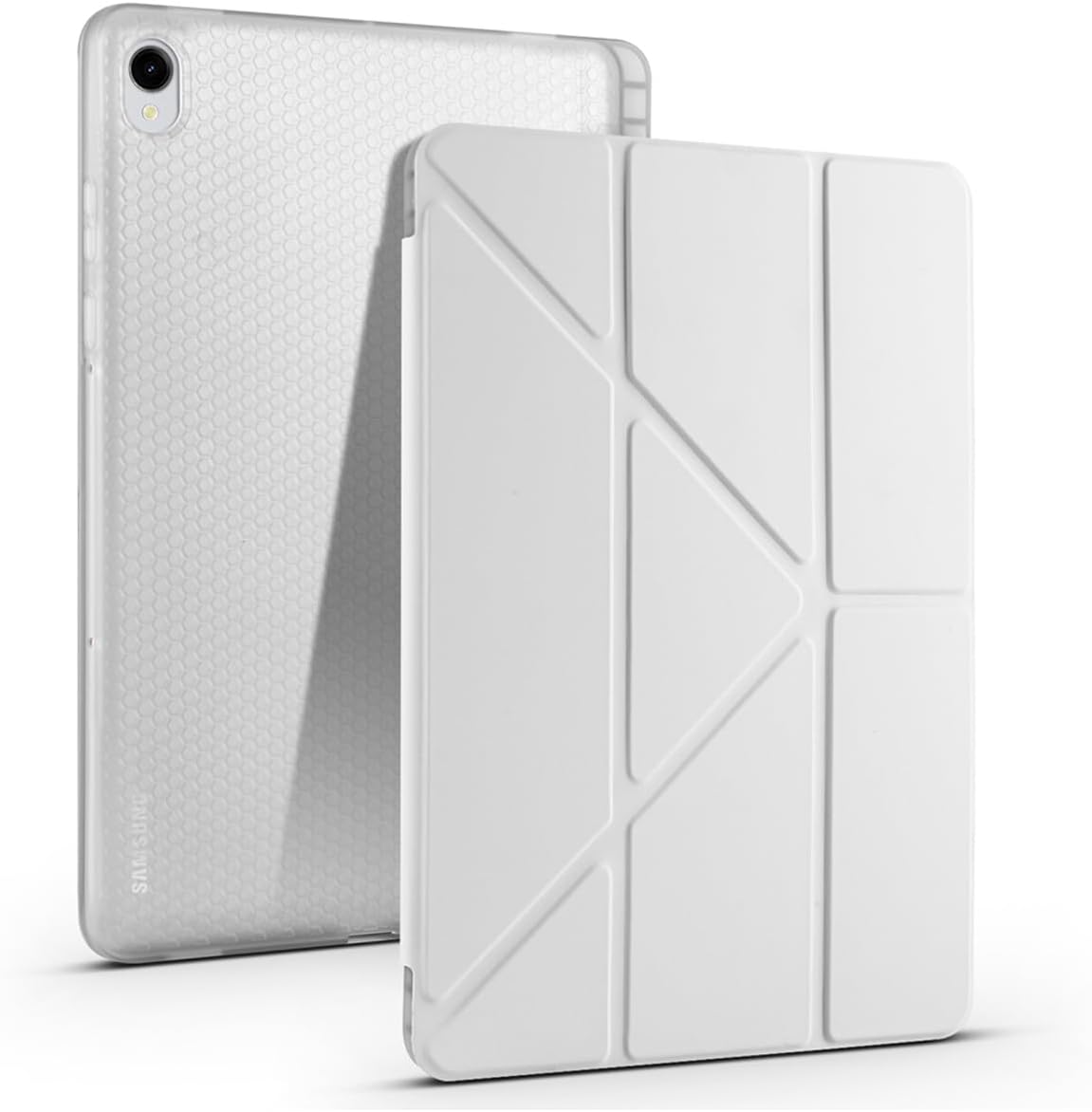 - Galaxy Tab S11 Kılıf Tri Folding Kalem Bölmeli Standlı Kılıf - Gri