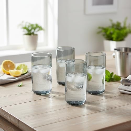 4'lü Borosilikat Cam Bardak Seti - 460 ml Büyük Boy Dayanıklı Renkli Meşrubat ve Kahve Bardağı - Kurşunsuz Ekolojik (4 Adet) (Bal Rengi) ve Füme Renk Seçenekleri (FÜME - 4 ADET)
