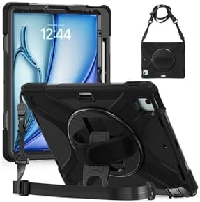Alternative view of - iPad Air 13 2024 ile Uyumlu Tank Kılıf Omuz Askılı 360 Dönen Standlı Tam Koruma Zırh Kapak