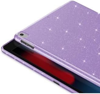 Alternative view of - Ipad 7. 8. Ve 9. Nesil 10.2 ile Uyumlu Kılıf Renkli Simli Parlak Işıltılı Tam Koruma Silikon Kapak - Mor