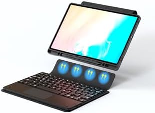 - Galaxy ile Uyumlu Tab S10 FE Plus Border Keyboard Bluetooh Bağlantılı Standlı Klavyeli Tablet Kılıfı - Siy