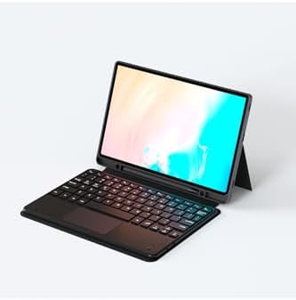 Alternative view of - Galaxy ile Uyumlu Tab S10 FE Plus Border Keyboard Bluetooh Bağlantılı Standlı Klavyeli Tablet Kılıfı - Siy