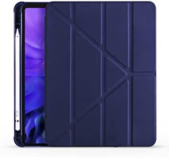 Alternative view of - Galaxy Tab S6 Lite P610 ile Uyumlu Standlı Kalem Bölmeli Tri Folding Tablet Kılıfı Lacivert 2