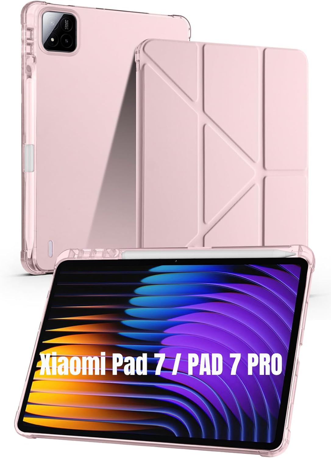- Pad 7 / Pad 7 Pro ile Uyumlu Kılıf Kalem Bölmeli Standlı Uyku Modlu Akıllı Kapak - Çok Renkli 2