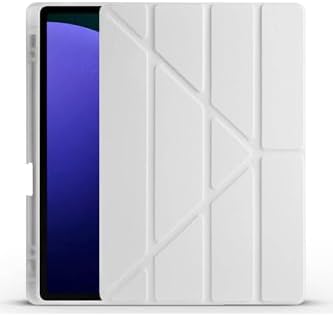 - Galaxy Tab S9 FE Plus Kılıf ile Uyumlu Tri Folding Kalem Bölmeli Standlı Kılıf-Gri 3