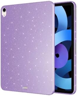 - iPad Air 11 2024 ile Uyumlu Tablet Kılıf Renkli Simli Işıltılı Silikon Kapak - Mor