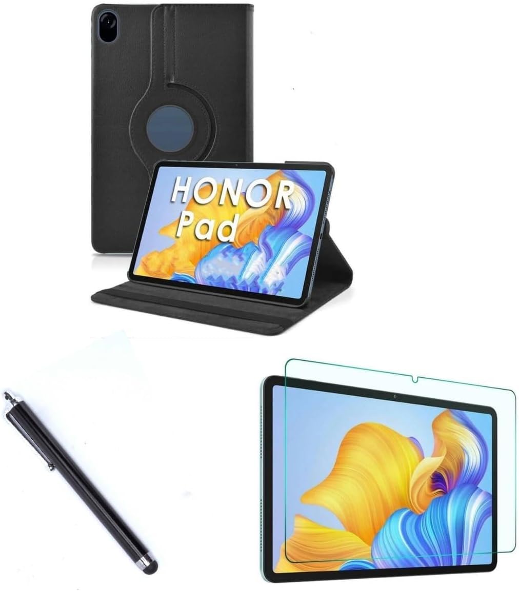 Alternative view of - Honor Pad X9 11.5 Inç ile Uyumlu Standlı Dönebilen Tablet Kılıfı Ekran Koruyucu Kalem Set - Siyah
