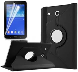 - Galaxy Tab 3 Lite ile Uyumlu 7.0 T110 Standlı Kapaklı Dönebilen Tablet Kılıfı Siyah