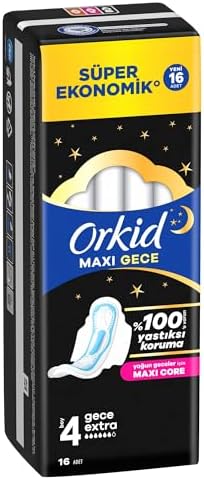 Orkid Maxi Secure Gece Hijyenik Pedleri (Boy 4) 16 Adet Hijyenik Ped