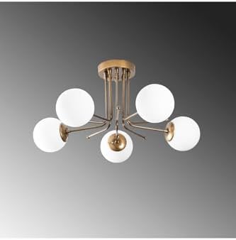 Alternative view of LED Şık Metal Gövdeli 5'Li Plafönyer Mutfak ve Salon için E27 Uyumlu, Bej-5