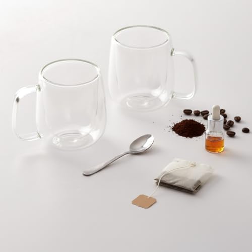 2'li Çift Cidarlı Cam Fincan Seti - 100 ml Dayanıklı Espresso ve Türk Kahvesi Bardağı - El Yakmayan Modern Sunum (2 Adet)