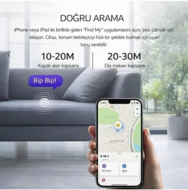Alternative view of AirTag Find My Uyumlu Akıllı Takip Cihazı 98 dB Sesli Alarm iPad Uyumlu