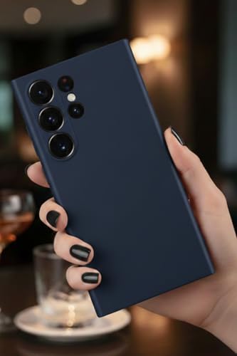 Alternative view of - S26 Ultra ile uyumlu Galaxy Kılıf Içi Kadife Süet Tasarımlı Kamera Korumalı Silikon A Kalite Lansman Kapak - Lacivert