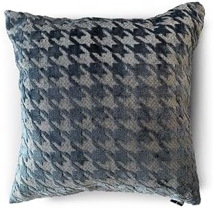 Yastık Kılıfı, Kazayağı Deseni, Polyester Karışımı, 50 x 50 cm, Mavi Desenli,