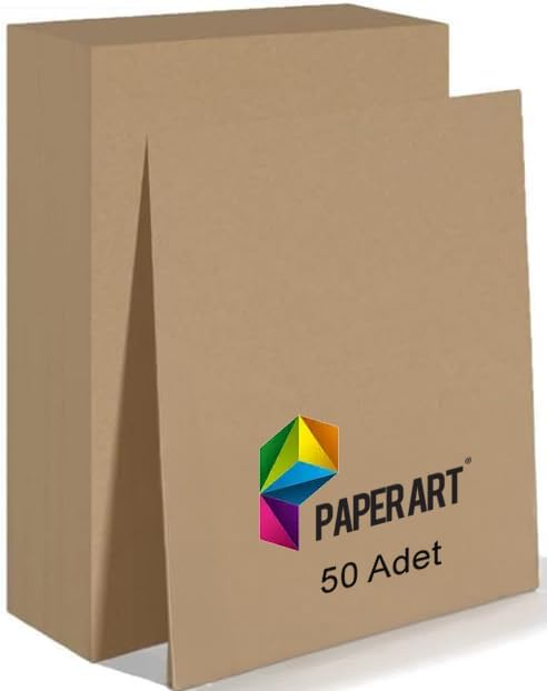 Kağıt, Paperart A4 Boyut, 80gr, 50 Yaprak, Renkli Fotokopi Uyumlu, El işi kağıdı, Saman Kağıdı