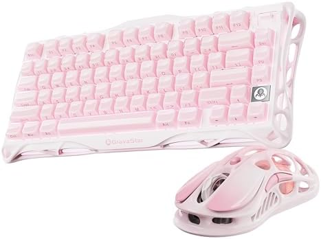 Mercury K1+M1 Pro Kablosuz Rgb Işıklı Mekanik Q Gaming Klavye ve Optik Mouse Seti, Sakura Pink