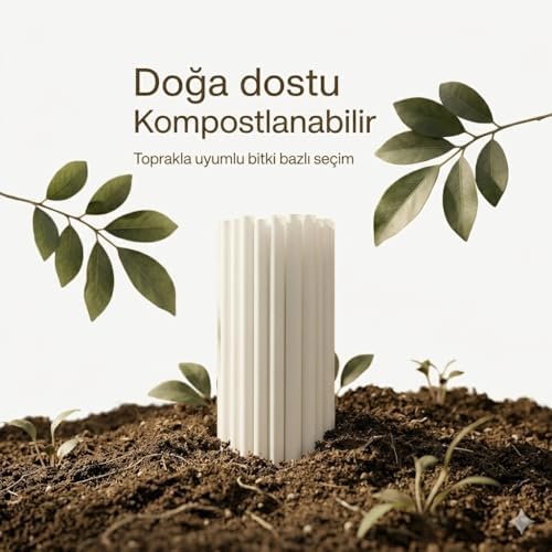 Alternative view of Kompostlanabilir Pipet |%100 Bitki Bazlı Plastik İçermez | Dayanıklı | 24 cm x 7 mm – 100 Adet