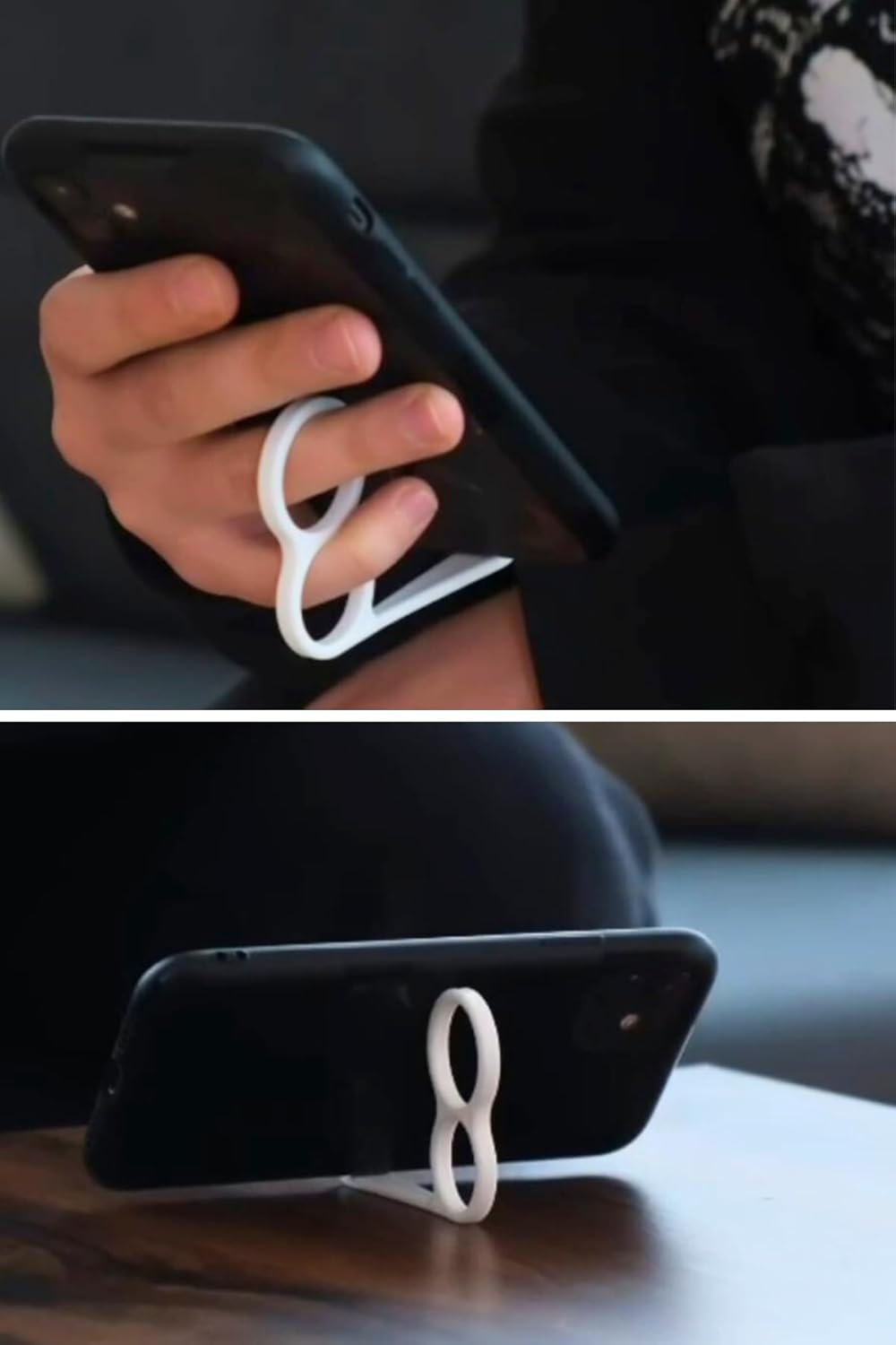 Alternative view of 2 Adet Parmak Halkalı Telefon Tutucu ve Stand – Tek Elle Kullanım, Katlanabilir Masaüstü Telefon Standı – Kaymaz Telefon Aparatı, Çoğu Akıllı Telefon ile Uyumlu (2, Beyaz)