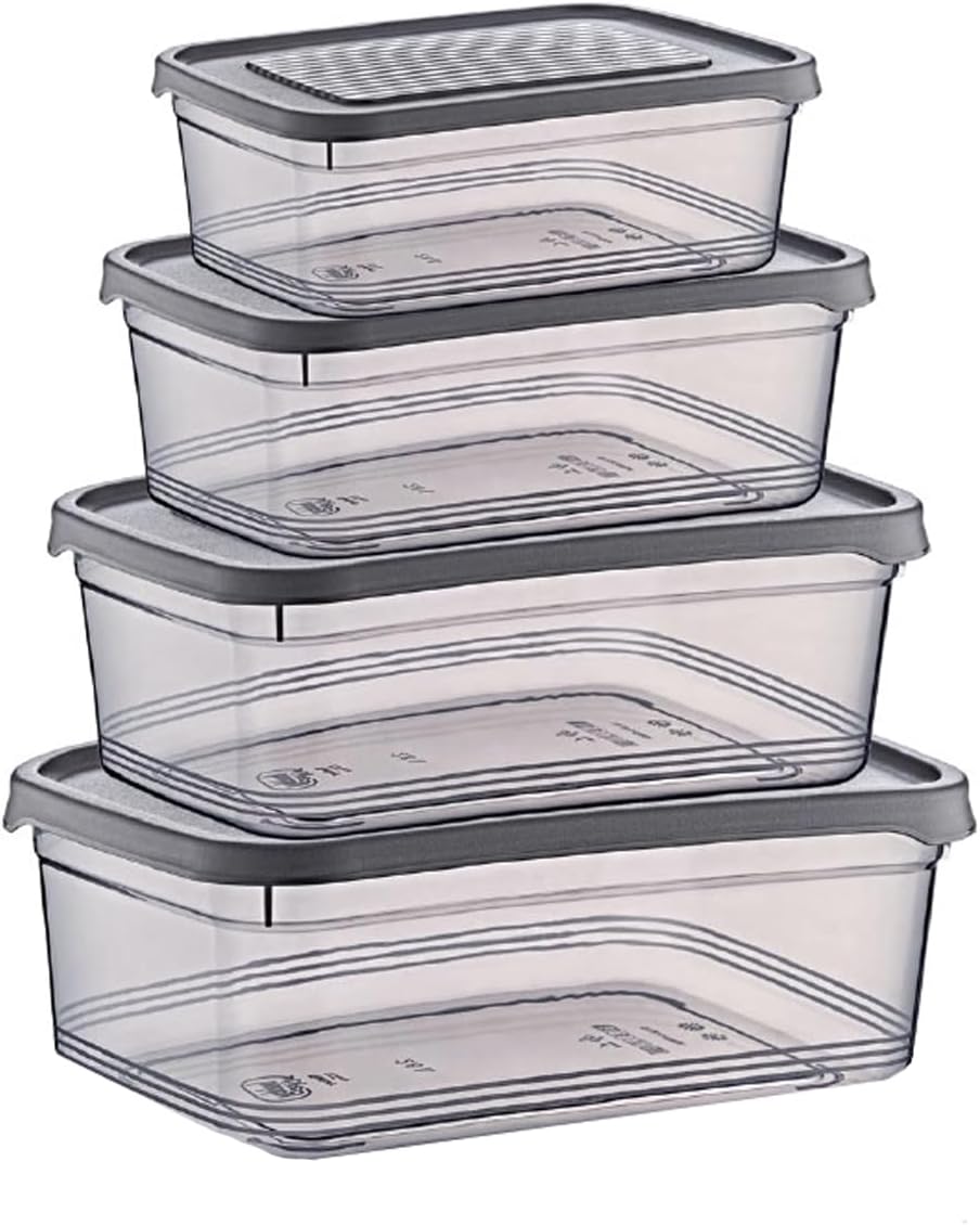 Alternative view of 4'lü Saklama Kabı Seti, Kapaklı Plastik Şeffaf Saklama Kutuları