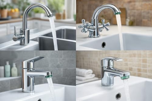 Alternative view of 4 Adet Musluk Perlatör Seti, İç Dişli Ve Dış Dişli Su Tasarruf Aparatı, Akış Düzenleyici Perlatör, Mutfak ve Banyo Bataryaları İçin Uyumlu, Plastik Kaplamalı Gövde, Kolay Montaj