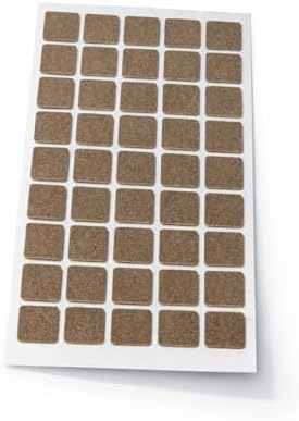 Yapışkanlı Keçe Ped, Kahverengi, Kare, Koltuk Ayağı için, Çizilmeyi ve Gürültüyü Önler (20x20)