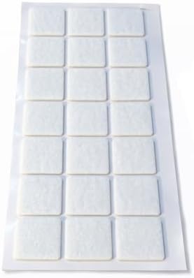 Yapışkanlı Keçe Ped, 30mm x 30mm, 21 Parça, Kare, Beyaz, Koltuk Ayağı için, Parke Zemin Koruma, Çizilme ve Gürültü Önleyici