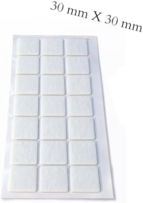 Alternative view of Yapışkanlı Keçe Ped, 30mm x 30mm, 21 Parça, Kare, Beyaz, Koltuk Ayağı için, Parke Zemin Koruma, Çizilme ve Gürültü Önleyici