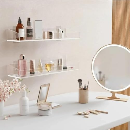 Alternative view of 2 Adet Pleksi Hayalet Raf | Banyo Mutfak Düzenleyici Kendinden Yapışkanlı Vidalı Raf - 40 Cm