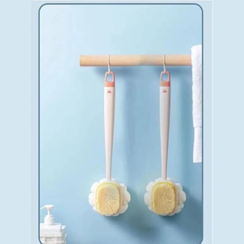 Alternative view of Duş Fırçası Lif Uzun Saplı Çift Taraflı Duş Fırçası Kıl ve Lifli Masaj Etkili Vücut Temizleme Peeling Fırçası Sırt ve Cilt Bakımı İçin
