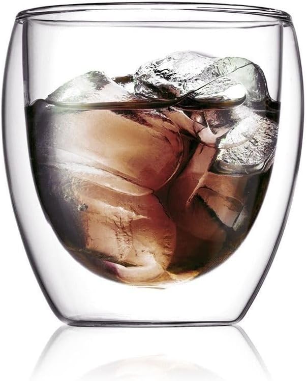 Alternative view of Yeni Tasarım Su Bardağı Çift Cidarlı 200 ml Şeffaf Cam Bardak 1 Adet - 2771