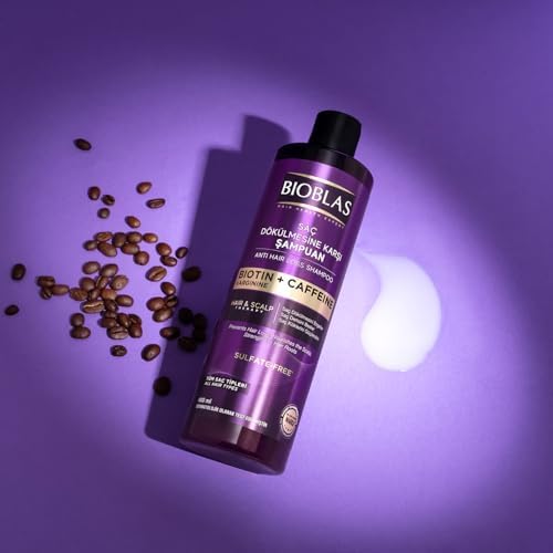 Bioblas Biotin Kafein Arjinin Şampuan – Saç Dökülmesine Karşı Güçlü Bitkisel Formül, Sülfatsız, BIOCOMPLEX B19 ile, 400 ml (2 paketi)